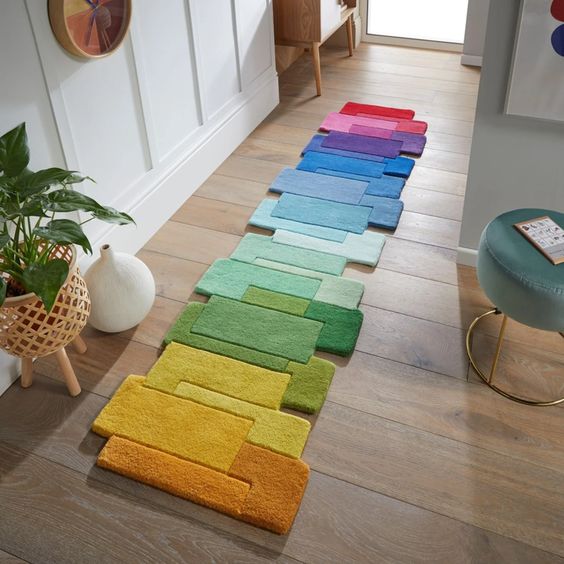 Geometric Pattern Colorful Bedside Rug